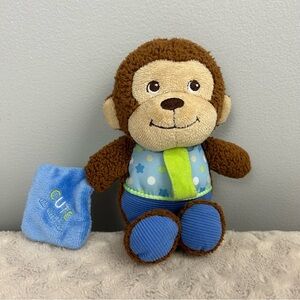 Garanimals Cute as Can Be Monkey Plush Stuffed Animal Pacifier Holder Brown Blue